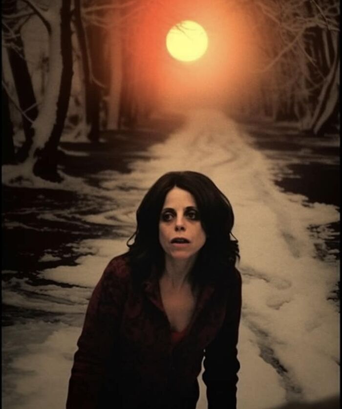 I Was Trying To Do A Picture Of A Snowy Path And This Woman Popped Up In One Of The Pics