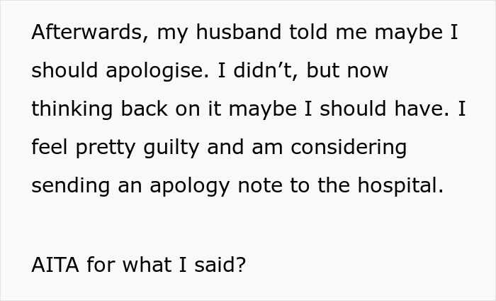 Husband Thinks Wife Should Apologize To Her Doctor For Cursing At Him While Giving Birth Husband Thinks Wife Should Apologize To Her Doctor For Cursing At Him While Giving Birth