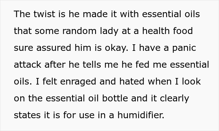 Husband Uses Essential Oil Instead Of Actual Peppermint In Wife’s Gift, She Has A Panic Attack Husband Uses Essential Oil Instead Of Actual Peppermint In Wife’s Gift, She Has A Panic Attack