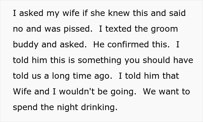“Am I The Jerk For Last Minute Declining To Go To A Friend’s Dry Wedding On New Year’s Eve?” “Am I The Jerk For Last Minute Declining To Go To A Friend’s Dry Wedding On New Year’s Eve?”