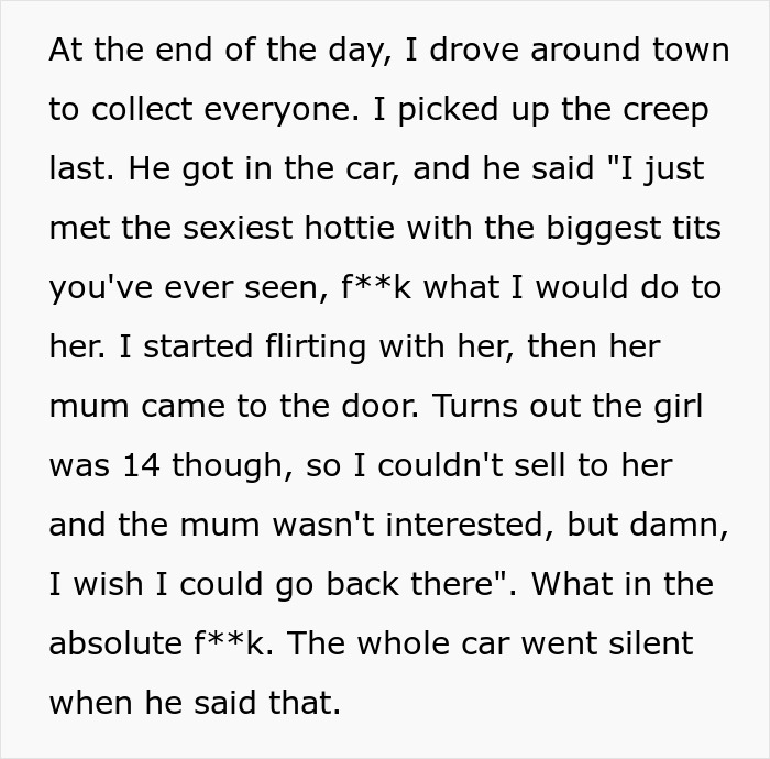 "The Whole Car Went Silent": Trainee Creeps People Out With His Comments, Gets Himself Fired "The Whole Car Went Silent": Trainee Creeps People Out With His Comments, Gets Himself Fired