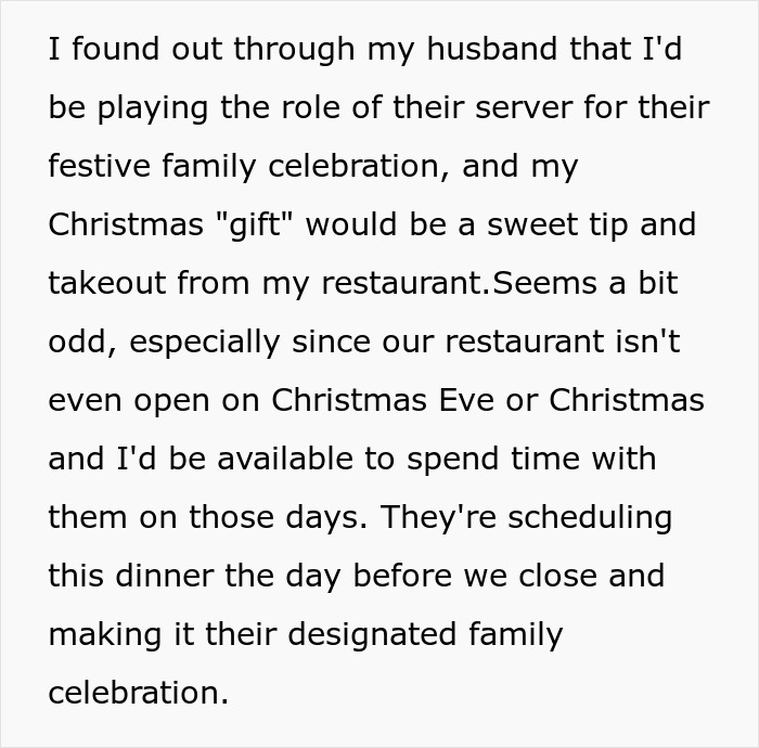 "You Are The Help": Woman Shares In-Laws Planned For Her To Serve Them During Christmas Dinner