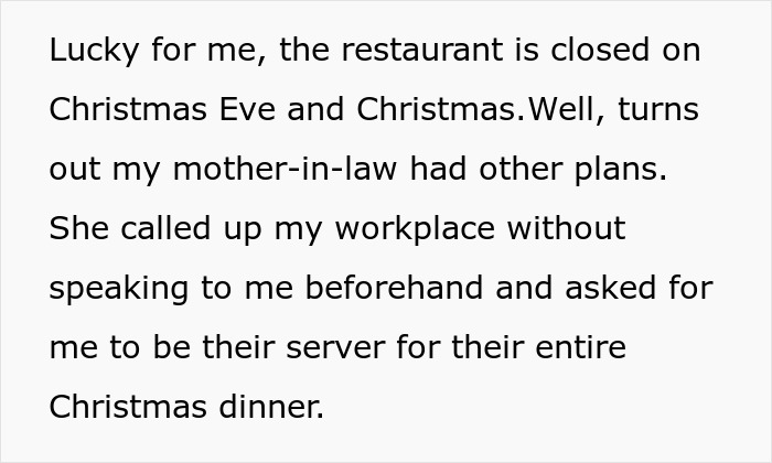 "You Are The Help": Woman Shares In-Laws Planned For Her To Serve Them During Christmas Dinner "You Are The Help": Woman Shares In-Laws Planned For Her To Serve Them During Christmas Dinner