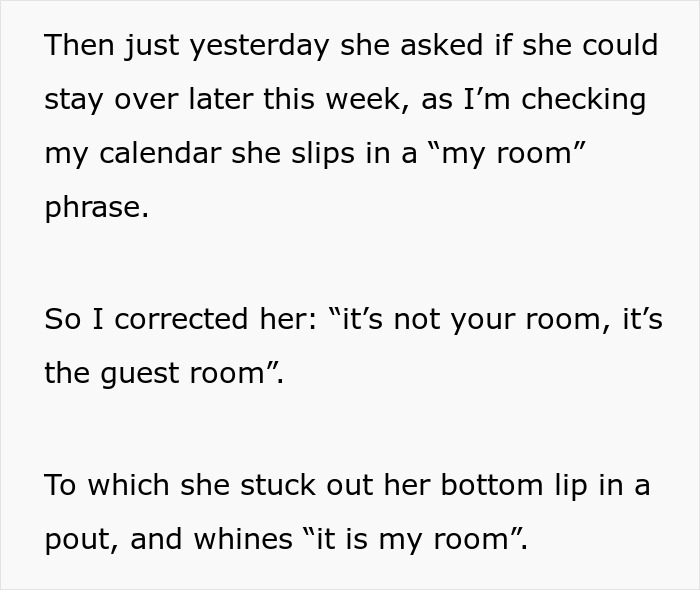 “It Is My Room”: Mom Refuses To Accept That Daughter’s Guest Room Is Not Just Hers “It Is My Room”: Mom Refuses To Accept That Daughter’s Guest Room Is Not Just Hers