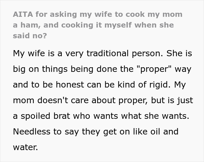 Man Breaks Wife’s Kitchen Rules To Include Mom’s Favorite Meal In Celebration, Family Drama Ensues