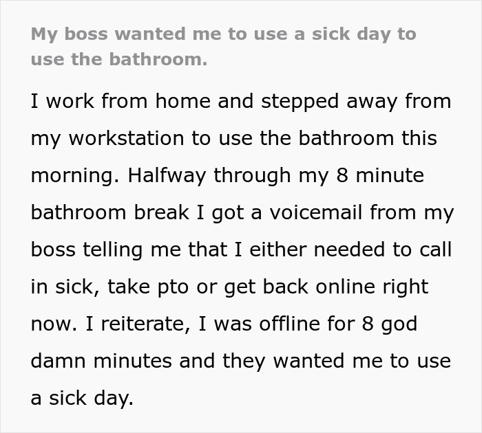 “I Was Offline For 8 God Damn Minutes”: Remote Worker Calls Out Micromanaging Boss “I Was Offline For 8 God Damn Minutes”: Remote Worker Calls Out Micromanaging Boss