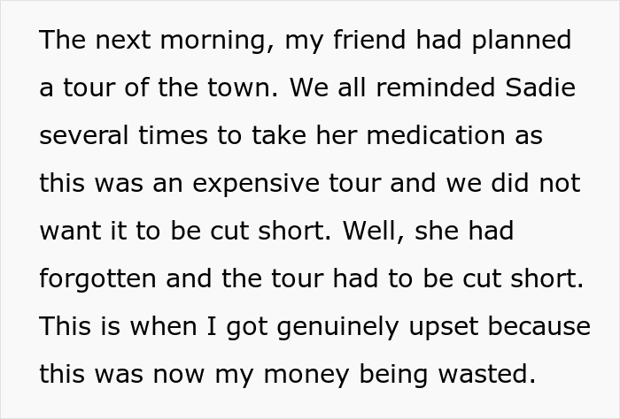 Woman Ruins A Trip After Conveniently "Forgetting" To Take Her Meds, Friend Loses It Woman Ruins A Trip After Conveniently "Forgetting" To Take Her Meds, Friend Loses It