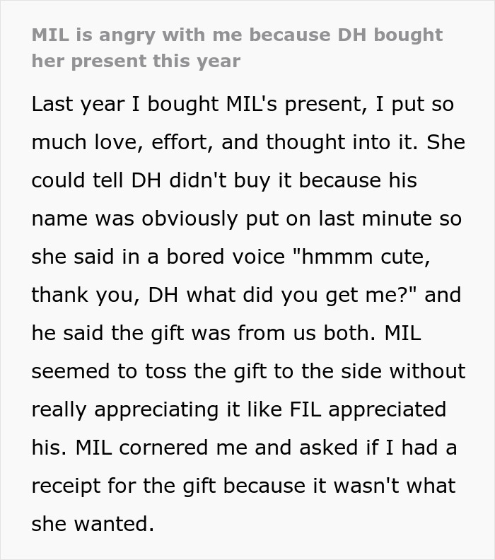 MIL Tosses Christmas Gift To The Side After Learning DIL Bought It, Regrets It A Year Later