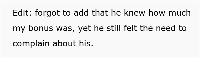Tone-Deaf Boss Complains About His Holiday Bonus To An Employee Who Got 50 Times Less Tone-Deaf Boss Complains About His Holiday Bonus To An Employee Who Got 50 Times Less