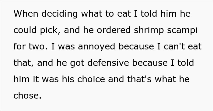 “AITA For Telling My Boyfriend To Order 'Whatever He Wants', Then Getting Upset With His Choice?”