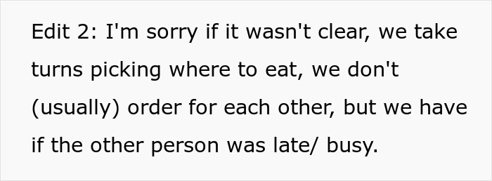 “AITA For Telling My Boyfriend To Order 'Whatever He Wants', Then Getting Upset With His Choice?”