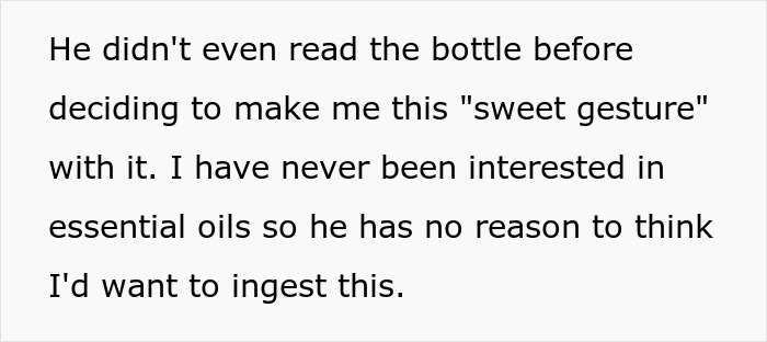 Husband Uses Essential Oil Instead Of Actual Peppermint In Wife’s Gift, She Has A Panic Attack Husband Uses Essential Oil Instead Of Actual Peppermint In Wife’s Gift, She Has A Panic Attack