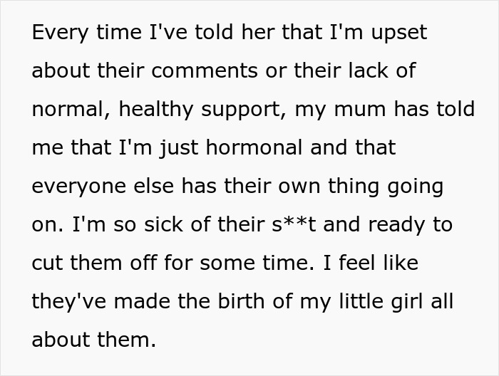 Woman Shares Her Delusional Parents Want Her To Have A C-Section So It Will Fit Their Plans