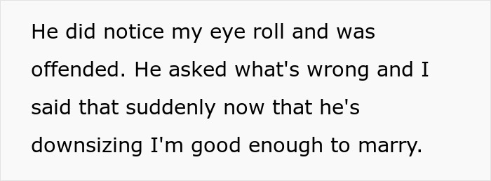 Text screenshot showing a person reacting with an eye roll after a 30-year relationship proposal with 4 kids. Text screenshot showing a person reacting with an eye roll after a 30-year relationship proposal with 4 kids.