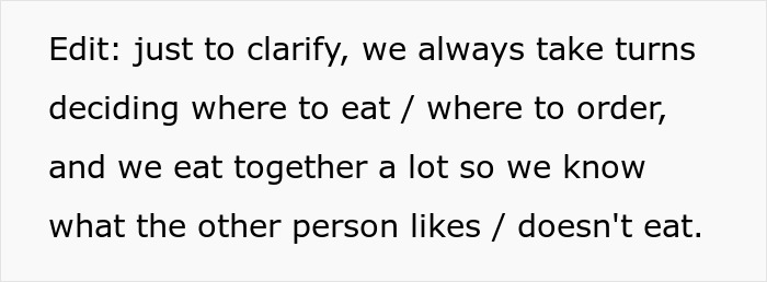 “AITA For Telling My Boyfriend To Order 'Whatever He Wants', Then Getting Upset With His Choice?”