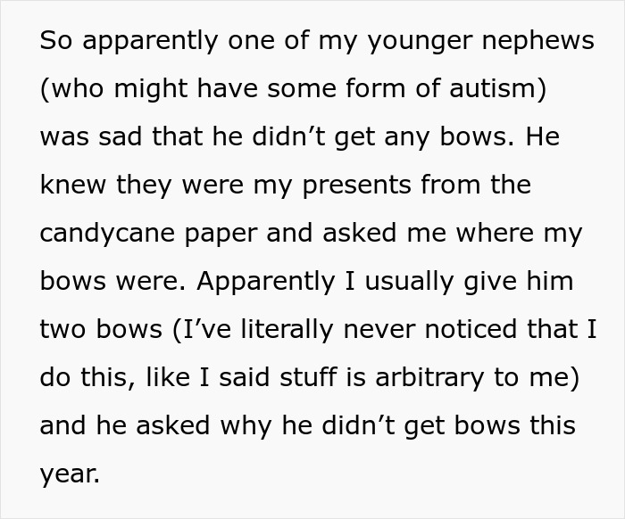 “No One Gets Bows This Year”: Woman Takes Petty Revenge On Entitled SILs “No One Gets Bows This Year”: Woman Takes Petty Revenge On Entitled SILs