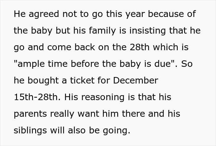 Heavily Pregnant Woman Wonders If She's A Jerk For Asking Her Fiancé To Spend Christmas With Her Heavily Pregnant Woman Wonders If She's A Jerk For Asking Her Fiancé To Spend Christmas With Her
