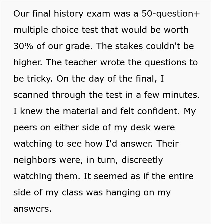 "With 5 Minutes Left, I Grabbed A New Test": Student Gets Revenge On Cheating Classmates "With 5 Minutes Left, I Grabbed A New Test": Student Gets Revenge On Cheating Classmates