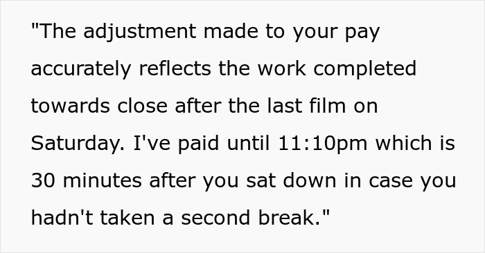 Worker Refuses To Take Boss’s Nonsense Reasons For Not Being Paid After 13.5-Hour Shift Worker Refuses To Take Boss’s Nonsense Reasons For Not Being Paid After 13.5-Hour Shift