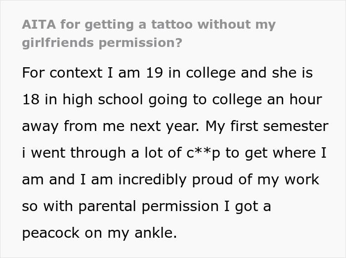 “Turns Out It's A Big Deal”: Guy About To Lose His Girlfriend Over New Tattoo