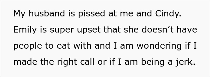 Dad Demands Daughter Invite Friendless Sister To Sit With Her At “Popular” Table, Mom Intervenes Dad Demands Daughter Invite Friendless Sister To Sit With Her At “Popular” Table, Mom Intervenes