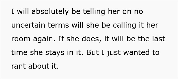“It Is My Room”: Mom Refuses To Accept That Daughter’s Guest Room Is Not Just Hers “It Is My Room”: Mom Refuses To Accept That Daughter’s Guest Room Is Not Just Hers