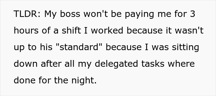 Worker Refuses To Take Boss’s Nonsense Reasons For Not Being Paid After 13.5-Hour Shift