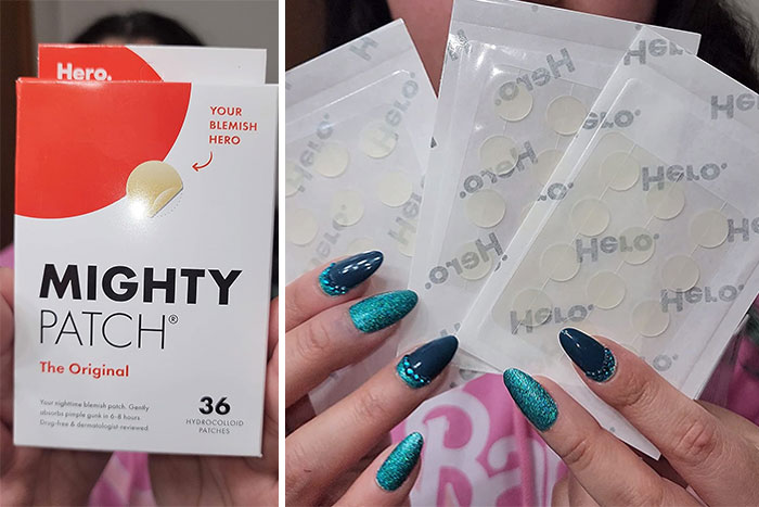 Mighty Patch Original From Hero Cosmetics: It's just like a magic little hydrocolloid sticker that absorbs all the gunk and leaves you looking clearer by the AM - trust me, it stays on all night, blends seamlessly, and is totally skin-safe!