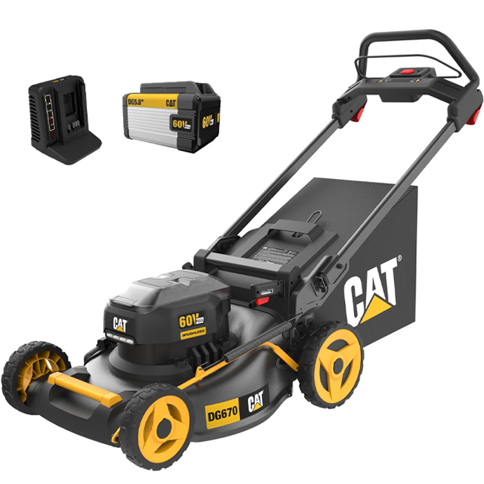 Yellow and black lawn mower