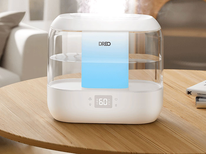 Humidifier with water on the table