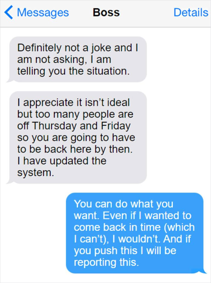 “I’m Sorry To Do This”: Boss Demands Worker Return From Holiday, Gets Smacked With Sense Instead “I’m Sorry To Do This”: Boss Demands Worker Return From Holiday, Gets Smacked With Sense Instead