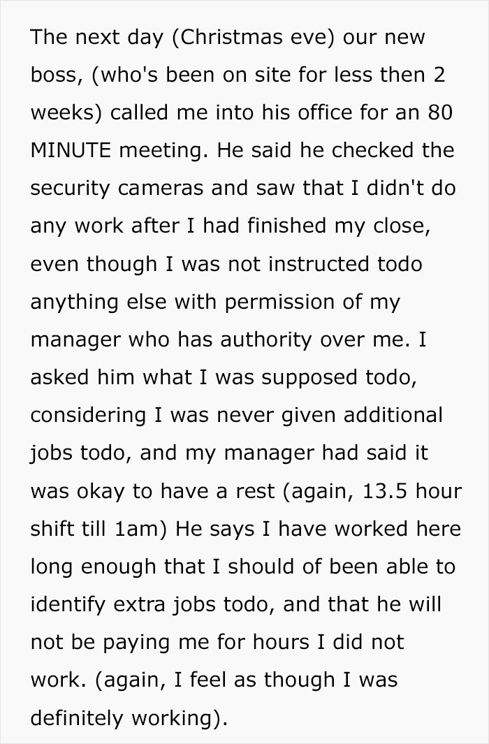Worker Refuses To Take Boss’s Nonsense Reasons For Not Being Paid After 13.5-Hour Shift Worker Refuses To Take Boss’s Nonsense Reasons For Not Being Paid After 13.5-Hour Shift