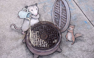 This Artist Uses Chalk To Draw Cute Characters On Streets, Rocks, Or Cracks In The Walls To Surprise Passersby (70 New Pics)