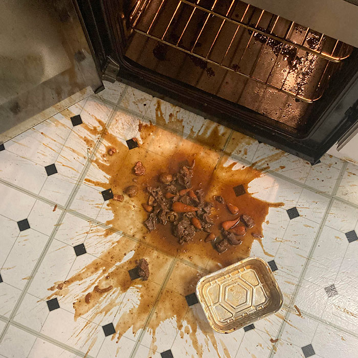 So My Dad Dropped Half The Slow Cooked Venison Christmas Dinner On The Floor And The Other Half On The Oven Top