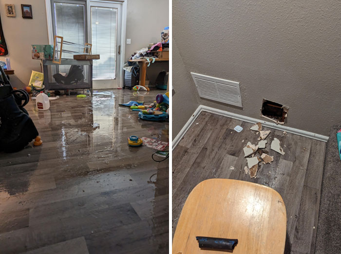 A Pipe Burst And Flooded My Entire Downstairs, Including All The Christmas Presents We Had