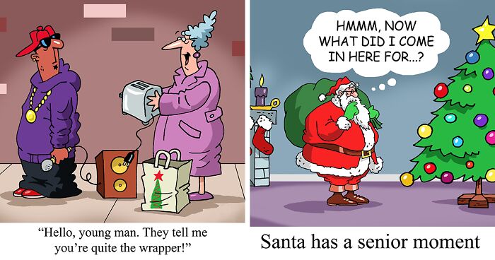 20 Festive Cartoons That I Made For The Christmas Season Bored Panda