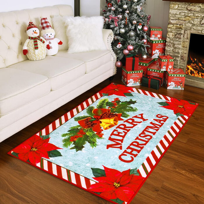 Christmas rug and gift boxes