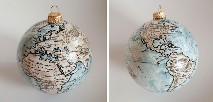 I Made A Globe Christmas Bauble