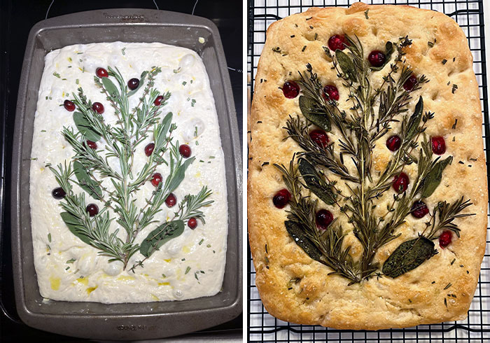 This Christmas Focaccia Was Definitely, Not A Waste Of Thyme, Sage Or Rosemary