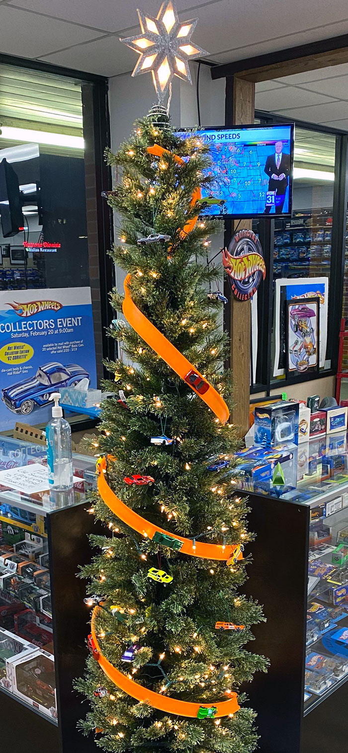 My Husband And I Followed Our Dreams And Opened A Hot Wheels Store. This Is Our Tree For Christmas