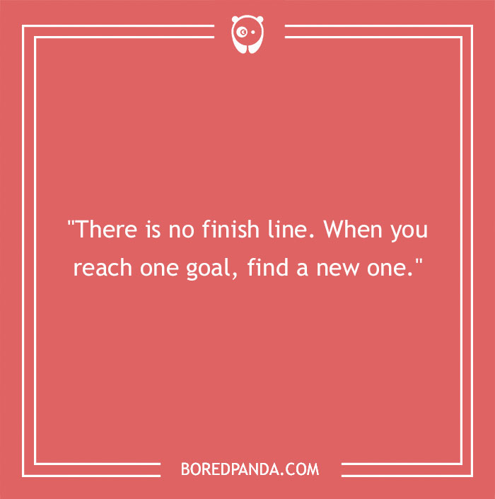 Motivational Chuck Norris quote on setting and achieving new goals in a red square design.