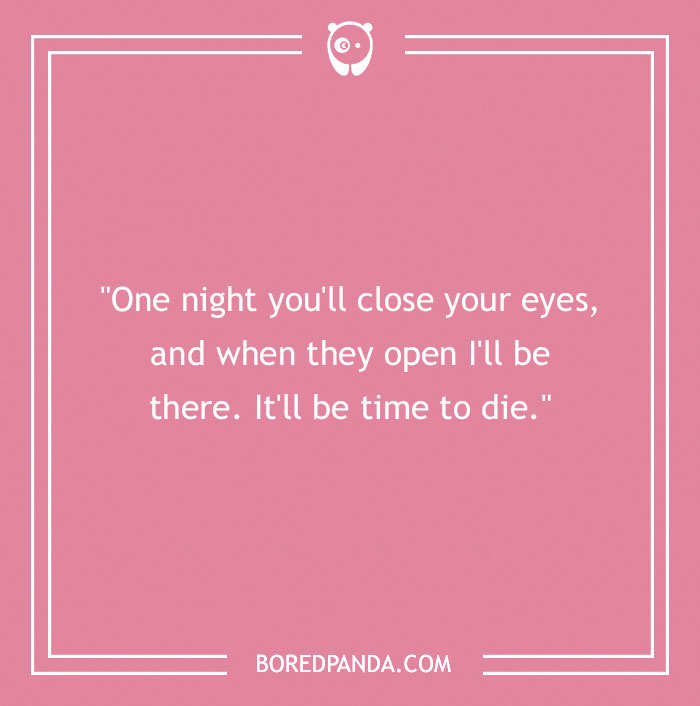 Chuck Norris quote on a pink background from Bored Panda, emphasizing his intimidating persona.