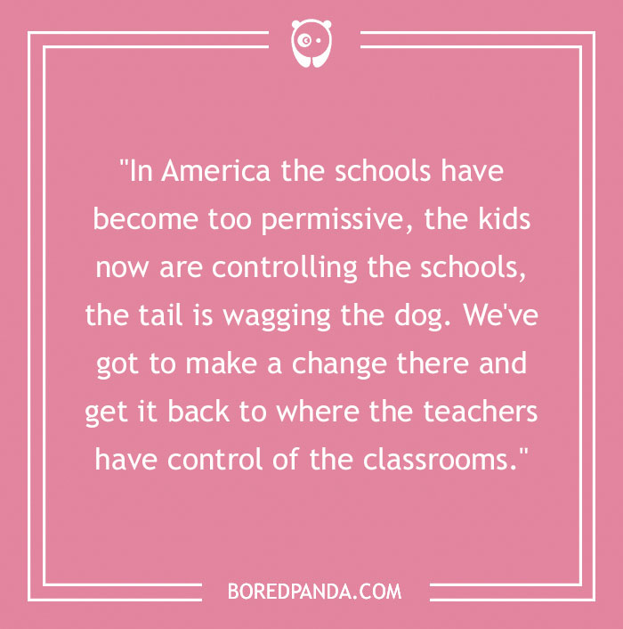 Pink graphic featuring a quote about education from Chuck Norris on Bored Panda.