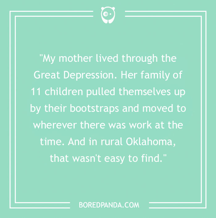 Quote on family resilience during the Great Depression, highlighting Chuck Norris's upbringing and struggle in Oklahoma.