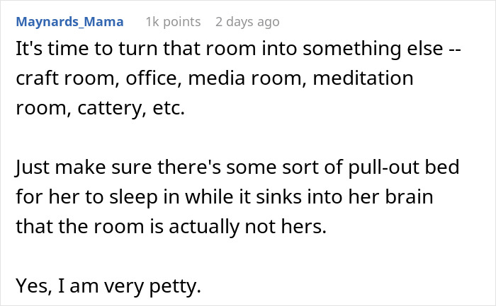 “It Is My Room”: Mom Refuses To Accept That Daughter’s Guest Room Is Not Just Hers “It Is My Room”: Mom Refuses To Accept That Daughter’s Guest Room Is Not Just Hers