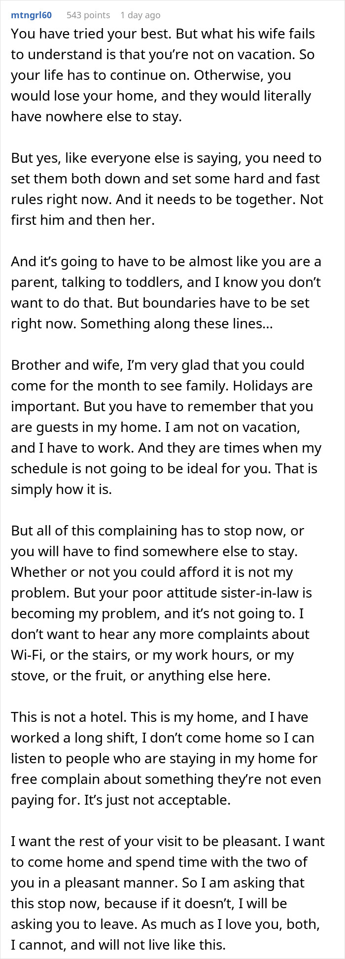 Woman welcomes brother’s family for a month while his wife constantly complains about staying in her home. Woman welcomes brother’s family for a month while his wife constantly complains about staying in her home.