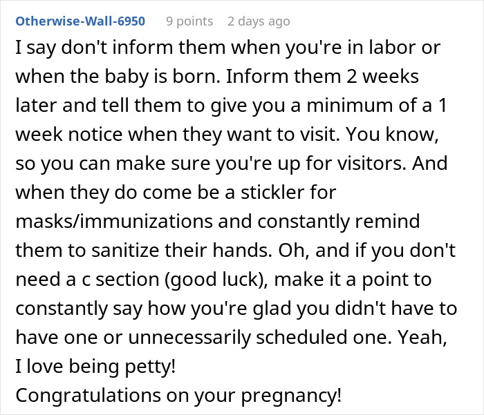 Woman Shares Her Delusional Parents Want Her To Have A C-Section So It Will Fit Their Plans Woman Shares Her Delusional Parents Want Her To Have A C-Section So It Will Fit Their Plans