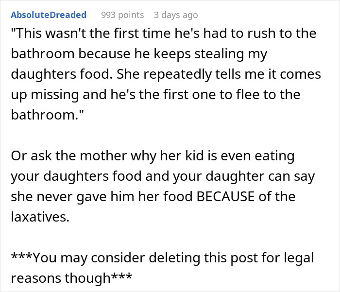 Parent Laces Daughter's Lunch With Laxatives, Knowing It Will Be Stolen, The Plan Works