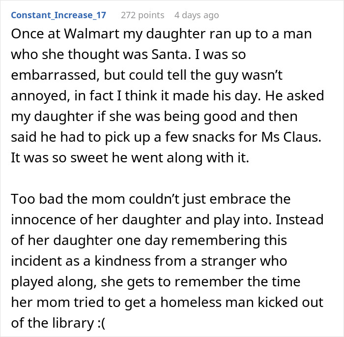 Entitled Mom Demands Guy Leave Library Because He Looks Like Santa Entitled Mom Demands Guy Leave Library Because He Looks Like Santa