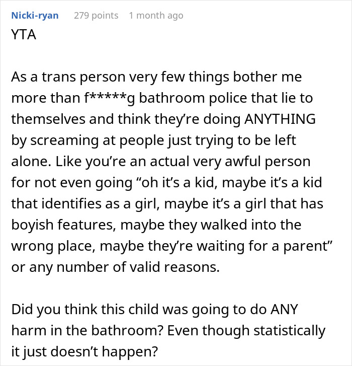 "Are You A Girl?": Woman Goes After A Boy In The Women's Bathroom, Is Surprised It Backfires "Are You A Girl?": Woman Goes After A Boy In The Women's Bathroom, Is Surprised It Backfires